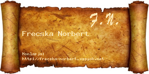 Frecska Norbert névjegykártya